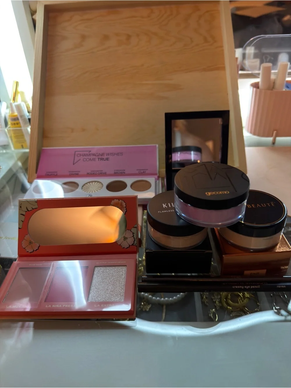 EYES AND CHEEKS SET!OFRA Viva Las Cheekas & Signature Palette Luxe - Pink Peach